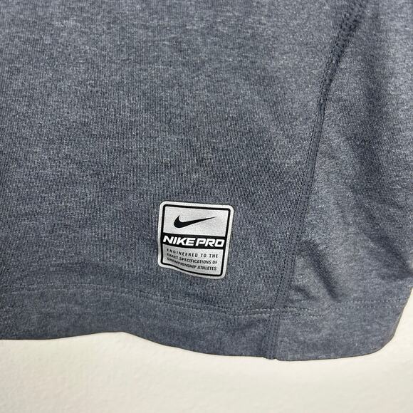 Nike Pro Mens Gray Short Sleeve Compression Shirt Top Size Small Athletic - Picture 5 of 8